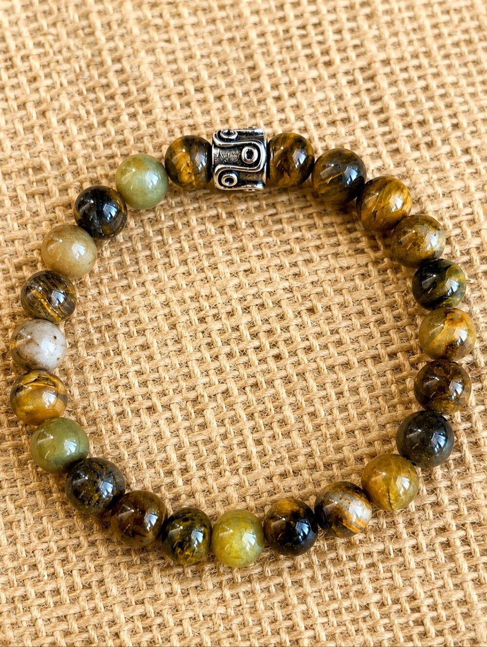 Tiger Eye Gemstone Stretch Bracelet | Handmade